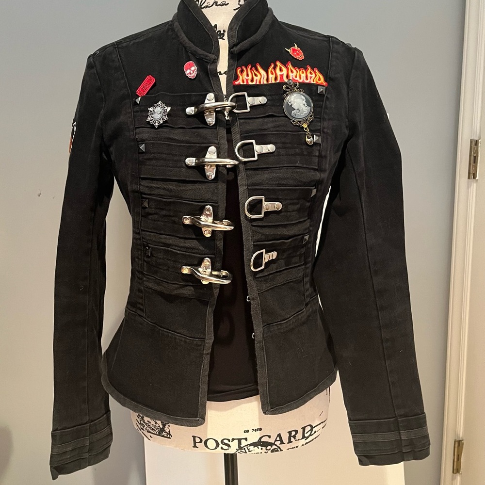 SOLD SOLD SOLD Tripp nyc Upcycled Stone Cold Rage Hellfire Buckle Patch Jacket - Picture 7 of 16